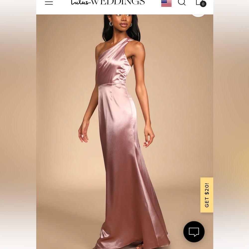 Lulus size Medium one shoulder with twin back straps in beautifully rose pink.